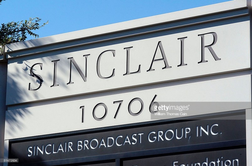 HUNT VALLEY, MD - OCTOBER 12: The Sinclair Broadcast building sits in a buisness district in Hunt Valley, Maryland October 12, 2004. Sinclair Broadcast Group, the owner of the largest chain of television stations in the nation, plans to preempt regular programming two weeks before the Nov. 2 election to air a documentary that accuses John Kerry of betraying American prisoners during the Vietnam War.  (Photo by William Thomas Cain/Getty Images)