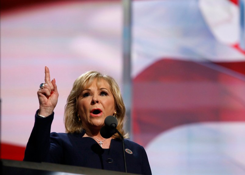 Gov. Mary Fallin of Oklahoma speaks during the final day of the 2016 Republican National Convention at Quicken Loans Arena in Cleveland, Ohio, July 21, 2016