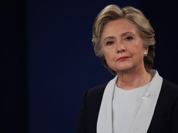 during the town hall debate at Washington University on October 9, 2016 in St Louis, Missouri. This is the second of three presidential debates scheduled prior to the November 8th election.