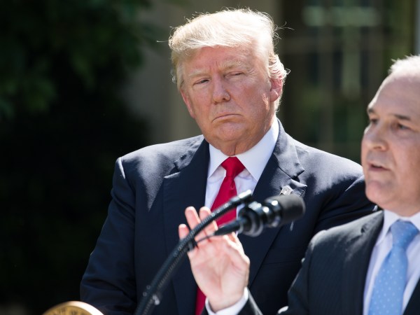 Scott Pruitt, EPA Administrator, spoke after President Trump made the statement that the United States is withdrawing from the Paris Climate Accord, in the Rose Garden of the White House, On Thursday, June 1, 2017. (Photo by Cheriss May) (Photo by Cheriss May/NurPhoto)