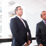 UNITED STATES - SEPTEMBER 19: Michael Cohen, left, a personal attorney for President Trump, and his lawyer Stephen Ryan, address the media in Hart Building after the Senate Intelligence Committee meeting to discuss Russian interference in the 2016 election was postponed on September 19, 2017. (Photo By Tom Williams/CQ Roll Call)