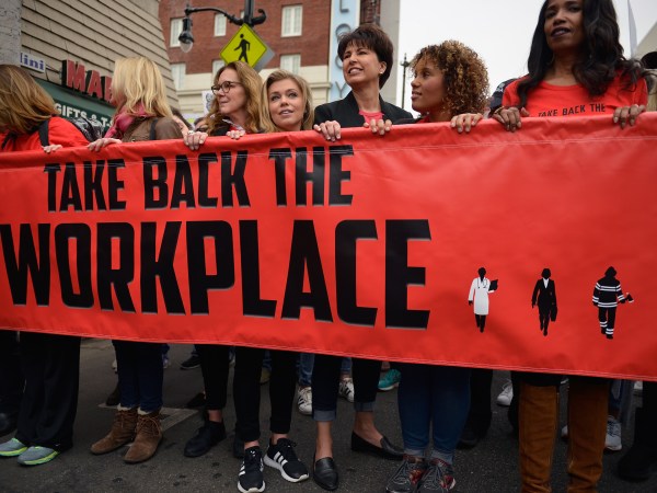 Participants seen at Take Back The Workplace March And #MeToo Survivors March & Rally on November 12, 2017 in Hollywood, California.
