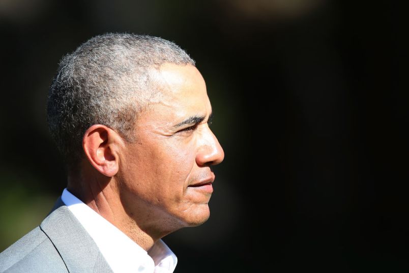 Barack Obama attends a powhiri at Government House on March 22, 2018 in Auckland, New Zealand. It is the former US president's first visit to New Zealand, where he will be giving a a series of talks. Obama will also meet New Zealand prime minister Jacinda Ardern and former PM John Key during his visit.