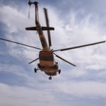 BOLO BLUK (DISTRICT), FARAH, AFGHANISTAN - 2018/03/08: An Mi-17 transport helicopter of the Afghan Air Force approaches for landing on the main road in the desert of Bolo Bluk district, Farah province, Afghanistan (8th of March 2018). The Mi-17 arrived to pick up the bodies of four Commandos that were killed in an operation against the Taliban the night before.Airpower is seen as a decisive advantage of Afghan government forces and their international backers over the insurgency, reaching enemies or own troops in even the remotest areas of the rugged, mountainous and underdeveloped country. These pictures show some of the military aircraft in Afghanistan’s skies – from large transport planes to U.S. drones. (Photo by Franz J. Marty/SOPA Images/LightRocket via Getty Images)