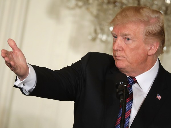 (L-R) Estonian President Kersti Kaljulaid, Latvian President Raimonds Vejonis, Lithuanian President Dalia Grybauskaite and U.S. President Donald Trump, hold a joint news conference in the East Room of the White House April 3, 2018 in Washington, DC. Marking their 100th anniversary of their post-World War I independence from Russia, the three Baltic heads of state participated in the United States-Baltic Summit at the White House.