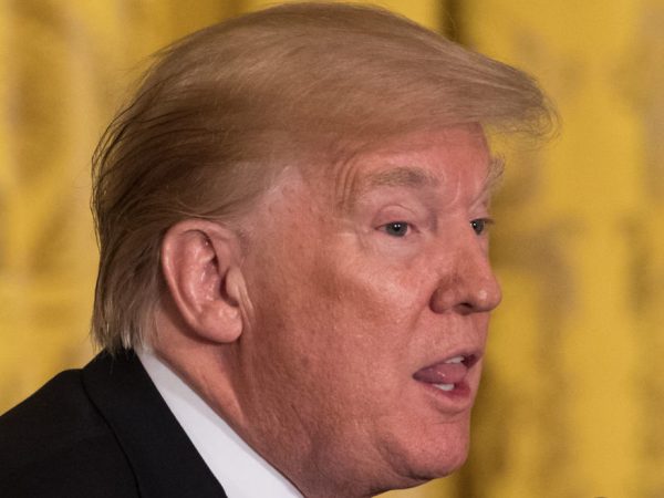 U.S. President Donald Trump holds a joint press conference with Baltic Heads of State in the East Room of the White House. On the 100th anniversary of their post-World War I independence from Russia, the three Baltic heads of state participated in the U.S.-Baltic Summit on Tuesday, April 3, 2018 in Washington, DC. (Photo by Cheriss May/NurPhoto)