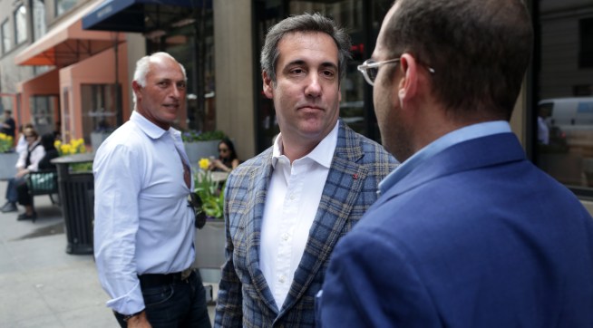 NEW YORK, NY - APRIL 13: Michael Cohen, President Donald Trump's attorney, walks to the Loews Regency hotel on Park Ave on April 13, 2018 in New York City. Following FBI raids on his home, office and hotel room, the Department of Justice announced that they are placing him under criminal investigation. (Photo by Yana Paskova/Getty Images)