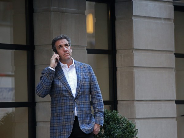NEW YORK, NY - APRIL 13: Michael Cohen, President Donald Trump's attorney, takes a phone call near the Loews Regency hotel on Park Ave on April 13, 2018 in New York City. Following FBI raids on his home, office and hotel room, the Department of Justice announced that they are placing him under criminal investigation. (Photo by Yana Paskova/Getty Images)