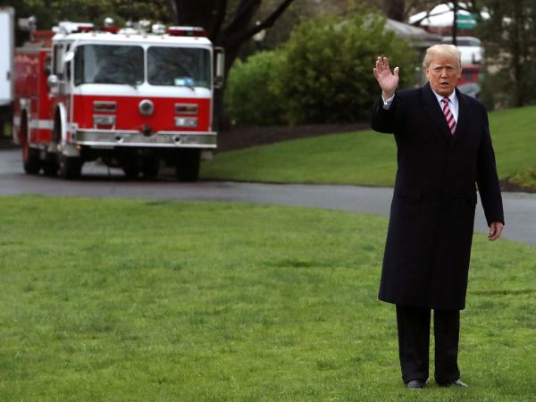 WASHINGTON, DC - APRIL 16: U.S. President Donald Trump walks toward Marine One while departing from the White House, on April 16, 2018 in Washington, DC. President Trump is traveling to Hialeah, Florida where he will participate in a small business roundtable discussion on tax cuts.  (Photo by Mark Wilson/Getty Images)