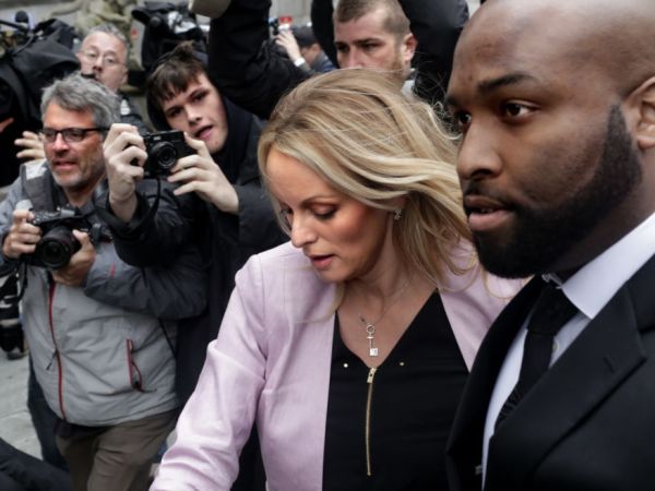 NEW YORK, NY - APRIL 16: Stormy Daniels arrives to Federal Court for the hearing related to the FBI raid on Michael Cohen's hotel room and office on April 16, 2018 in New York City. (Photo by Yana Paskova/Getty Images)