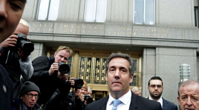 NEW YORK, NY - APRIL 16: Michael Cohen leaves Federal Court after his hearing on the FBI raid of his hotel room and office on April 16, 2018 in New York City. (Photo by Yana Paskova/Getty Images)