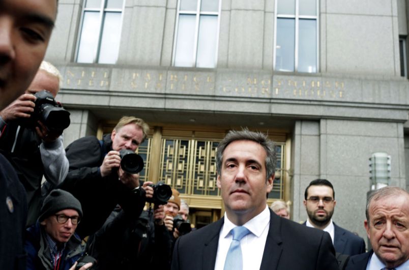 NEW YORK, NY - APRIL 16: Michael Cohen leaves Federal Court after his hearing on the FBI raid of his hotel room and office on April 16, 2018 in New York City. (Photo by Yana Paskova/Getty Images)