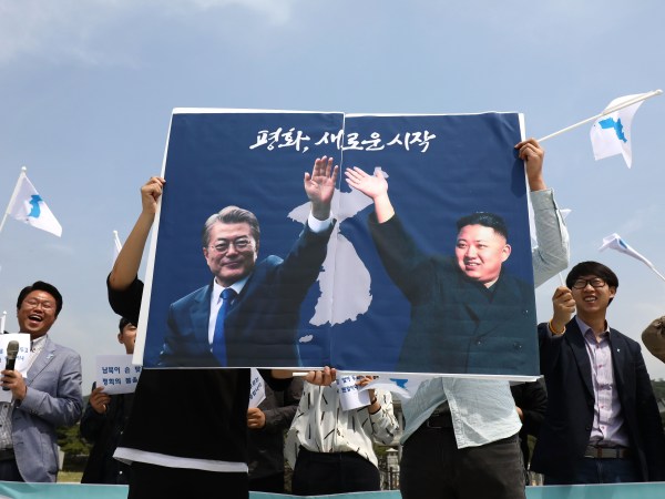 on April 26, 2018 in Seoul, South Korea. The summit between South Korean President Moon Jae-in and North Korea's leader Kim Jong-un is scheduled on April 27, 2018 at the Joint Security Area in Panmunjom.