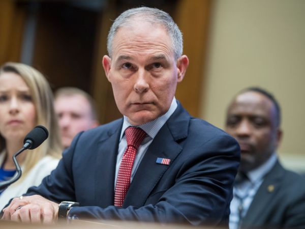 UNITED STATES - APRIL 26: EPA Director Scott Pruitt  testifies before a House Energy and Commerce Environment Subcommittee hearing in Rayburn Building titled "The FY2019 Environmental Protection Agency Budget," on April 26, 2018. In addition to the budget, Pruitt faced questions about controversies that have occurred at the agency during his tenure. (Photo By Tom Williams/CQ Roll Call)