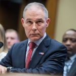 UNITED STATES - APRIL 26: EPA Director Scott Pruitt  testifies before a House Energy and Commerce Environment Subcommittee hearing in Rayburn Building titled "The FY2019 Environmental Protection Agency Budget," on April 26, 2018. In addition to the budget, Pruitt faced questions about controversies that have occurred at the agency during his tenure. (Photo By Tom Williams/CQ Roll Call)