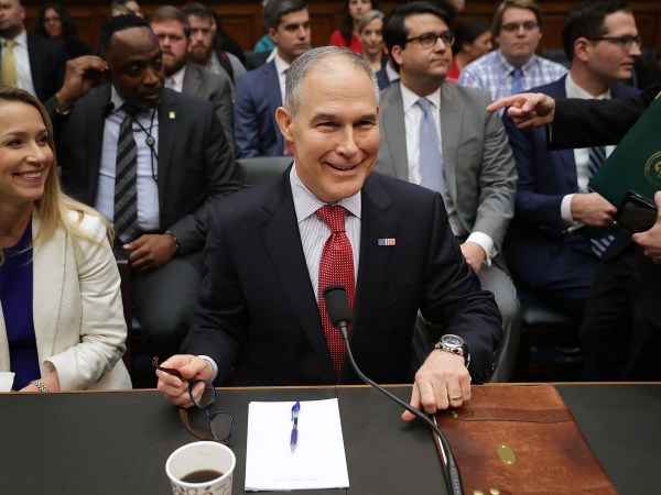 Environmental Protection Agency Administrator Scott Pruitt testifies before the House Energy and Commerce Committee's Environment Subcommittee in the Rayburn House Office Building on Capitol Hill April 26, 2018 in Washington, DC. The focus of nearly a dozen federal inquiries into his travel expenses, security practices and other issues, Pruitt testified about his agency's FY2019 budget proposal.