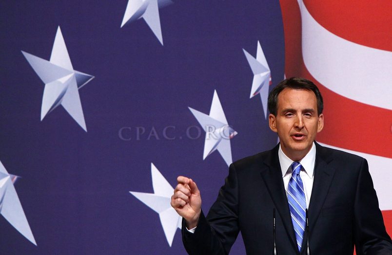 WASHINGTON - FEBRUARY 19:  Gov. Tim Pawlenty (R-MN) addresses supporters at the Conservative Political Action Conference annual meeting February 19, 2010 in Washington, DC. Conservative leaders have seized on U.S. President Obama's declining approval ratings as an opportunity to advance their conservative agenda during the group's annual meeting.  (Photo by Win McNamee/Getty Images)