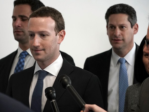 WASHINGTON, DC - APRIL 09:  Facebook CEO Mark Zuckerberg (2nd L) arrives at a meeting with U.S. Sen. Bill Nelson (D-FL), ranking member of the Senate Committee on Commerce, Science, and Transportation, April 9, 2018 on Capitol Hill in Washington, DC. Zuckerberg is scheduled to testify before a few Congressional committees this week on the mass usersÕ data Facebook has shared with political operatives.  (Photo by Alex Wong/Getty Images)
