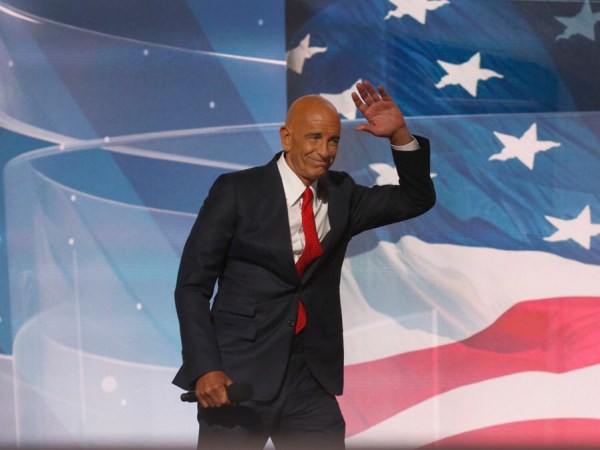 Tom Barrack, former Deputy Interior Undersecretary in the Reagan administration, and CEO of Colony Capital, delivers a speech on the fourth day of the Republican National Convention on July 21, 2016 at the Quicken Loans Arena in Cleveland, Ohio.