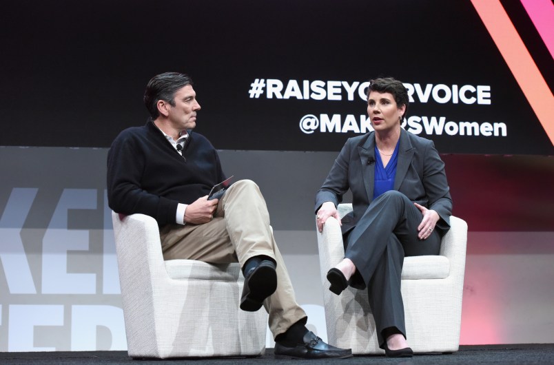 speaks onstage during The 2018 MAKERS Conference at NeueHouse Hollywood on February 6, 2018 in Los Angeles, California.