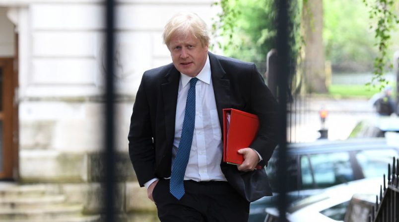 Cabinet Meets To Discuss Post-Brexit Customs PlansLONDON, ENGLAND - MAY 02: Boris Johnson the U.K. Foreign Secretary arrives at 10 Downing Street as the Cabinet meet to discuss post-Brexit customs plans on May 2, 2018 in London, England. (Photo by Steve Back/Getty Images) ***Local Caption *** Boris Johnson