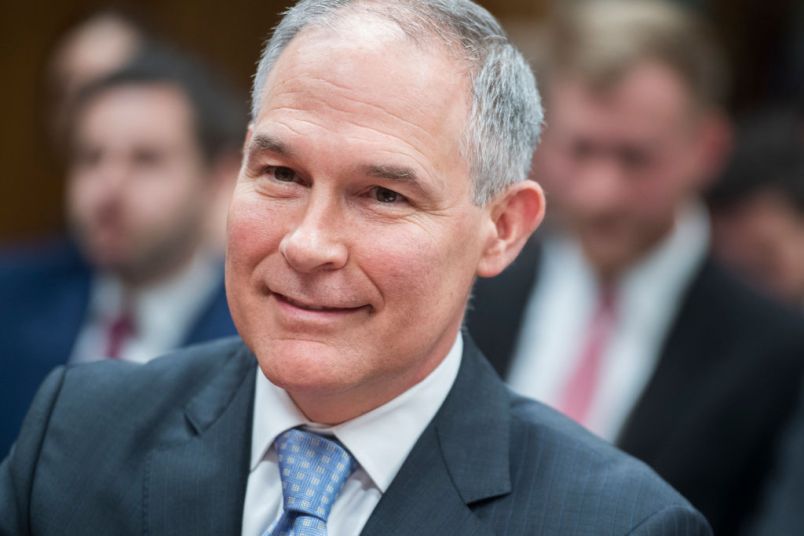 UNITED STATES - MAY 16: Environmental Protection Agency Administrator Scott Pruitt testifies during a Senate Appropriations Interior, Environment, and Related Agencies Subcommittee hearing in Dirksen Building on the proposed FY2019 budget for the EPA on May 16, 2018. (Photo By Tom Williams/CQ Roll Call)