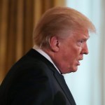 WASHINGTON, DC - MAY 18:  U.S. President Donald Trump speaks about todays high school shooting at Santa Fe High School in Texas, during a prison reform summit in the East Room at the White House, on May 18, 2018 in Washington, DC.  (Photo by Mark Wilson/Getty Images)