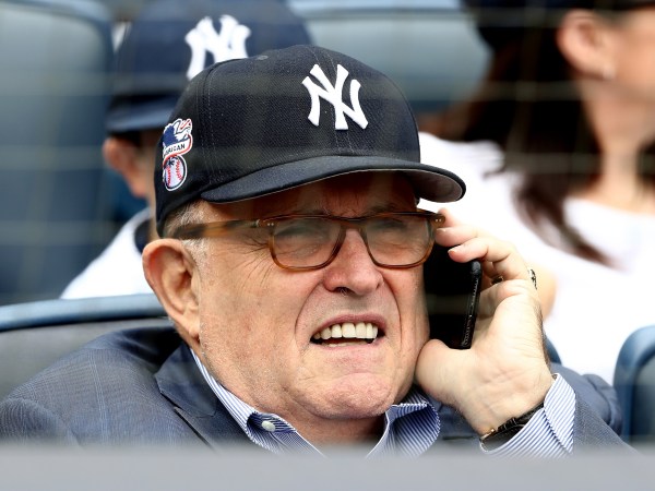 NEW YORK, NY - MAY 28:  Rudy Giuliani attends the game between the New York Yankees and the Houston Astros at Yankee Stadium on May 28, 2018 in the Bronx borough of New York City.MLB players across the league are wearing special uniforms to commemorate Memorial Day.  (Photo by Elsa/Getty Images)