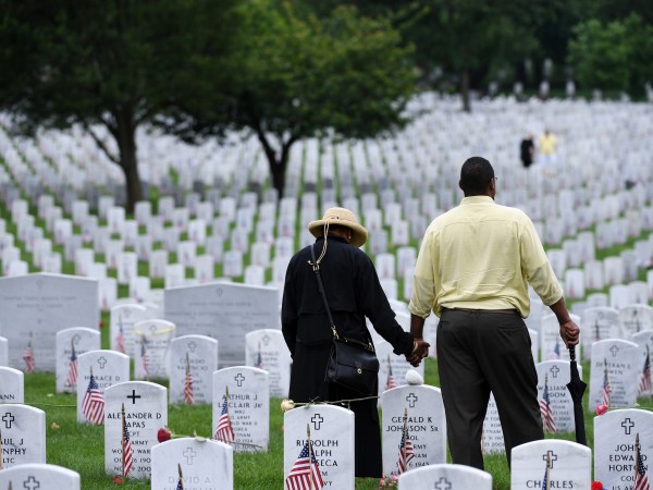 ARLINGTON, VA - MAY 28: People pay their respects on Memorial Day at Arlington National Cemetery on Monday May 28, 2018 in Arlington, VA. (Photo by Matt McClain/The Washington Post)