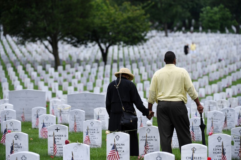 ARLINGTON, VA - MAY 28: People pay their respects on Memorial Day at Arlington National Cemetery on Monday May 28, 2018 in Arlington, VA. (Photo by Matt McClain/The Washington Post)