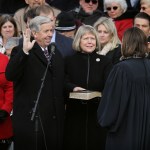 Mike Parson is sworn in as Missouri Lieutenant Governor during inauguration ceremonies in Jefferson City, Mo., on January 9, 2017. Parson will take over for Gov. Eric Greitens, who resigned on Tuesday, May 29, 2018. (David Carson/St. Louis Post-Dispatch/TNS)