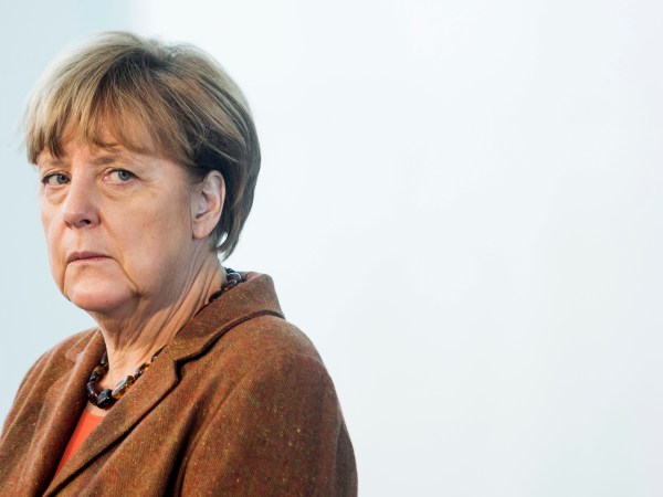 BERLIN, GERMANY - NOVEMBER 19: Austrian Chancellor Werner Faymann (not pictured) and German Chancellor Angela Merkel give a joint press conference at the German Chancellery on November 19, 2015 in in Berlin, Germany. Austrian Chancellor Faymann has called for more intensive border checks on migrants in the aftermath of the Paris attacks, as he and Chancellor Merkel also called for an increase in help amongst EU countries for the refugee crisis. (Photo by Zick,Jochen-Pool/Getty Images)