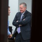 UNITED STATES - MARCH 06: Rep. Mark Meadows, R-N.C., right, talks with Rep. Jim Jordan, R-Ohio, in the Capitol after a meeting of the House Republican Conference on March 06, 2018. (Photo By Tom Williams/CQ Roll Call)