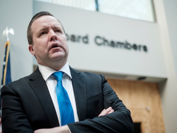 WOODBRIDGE, VIRGINA - JANUARY 18: Chairman of Prince William County Board, Corey Stewart, talks about his platform to fix America's illegal alien problem as he speaks to the media at the Prince William County Judicial Center on Thursday, January 18, 2018 in Woodbridge, Virgina. Stewart is running for Tim Kaine's seat in the US Senate after a failed bid in the Virginia GOP governor's primary.  (Photo by Pete Marovich For The Washington Post)