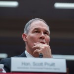 UNITED STATES - MAY 16: Environmental Protection Agency Administrator Scott Pruitt testifies during a Senate Appropriations Interior, Environment, and Related Agencies Subcommittee hearing in Dirksen Building on the proposed FY2019 budget for the EPA on May 16, 2018. (Photo By Tom Williams/CQ Roll Call)