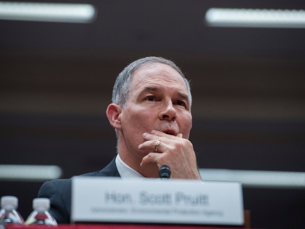 UNITED STATES - MAY 16: Environmental Protection Agency Administrator Scott Pruitt testifies during a Senate Appropriations Interior, Environment, and Related Agencies Subcommittee hearing in Dirksen Building on the proposed FY2019 budget for the EPA on May 16, 2018. (Photo By Tom Williams/CQ Roll Call)