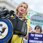 UNITED STATES - JUNE 6: Rep. Carolyn Maloney, D-N.Y., speaks during a news conference at the House Triangle on the need to ratify the Equal Rights Amendment on June 6, 2018. (Photo By Tom Williams/CQ Roll Call)