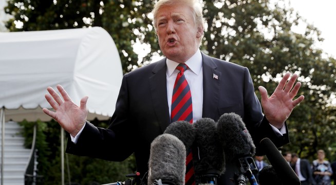 U.S. President Donald Trump departs the White House June 8, 2018 in Washington, DC. Trump is traveling to Canada to attend the G7 summit before heading to Singapore on Saturday for a planned U.S.-North Korea summit.