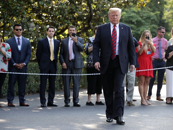 U.S. President Donald Trump departs the White House June 8, 2018 in Washington, DC. Trump is traveling to Canada to attend the G7 summit before heading to Singapore on Saturday for a planned U.S.-North Korea summit.