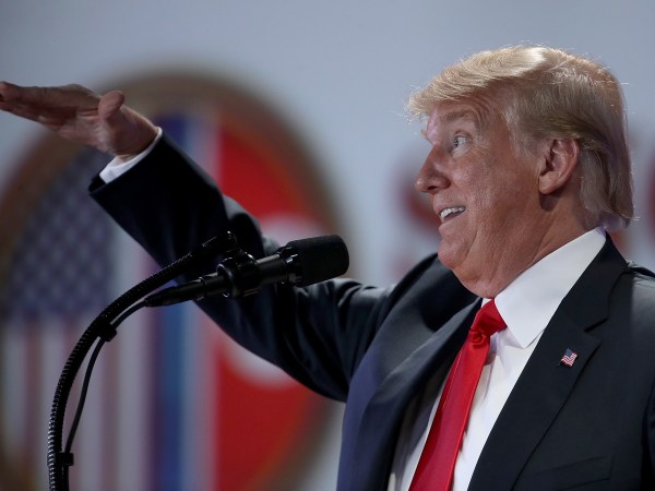 on June 12, 2018 in Singapore. The historic meeting between U.S. President Donald Trump and North Korean leader Kim Jong-un has been scheduled for June 12 in Singapore as both leaders arrived in the Southeast Asian city-state on Sunday ahead of the landmark summit.