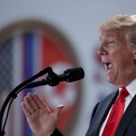 on June 12, 2018 in Singapore. The historic meeting between U.S. President Donald Trump and North Korean leader Kim Jong-un has been scheduled for June 12 in Singapore as both leaders arrived in the Southeast Asian city-state on Sunday ahead of the landmark summit.