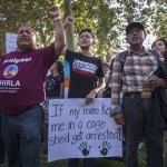 LOS ANGELES, CA - JUNE 14: People protest the Trump administration policy of removing children from parents arrested for illegally crossing the U.S.-Mexico border on June 14, 2018 in Los Angeles, California. Demonstrators marched through the city and culminated the march at a detention center where ICE (U.S.Immigration and Customs Enforcement) detainees are held. U.S. Immigration and Customs Enforcement recently arrested 162 undocumented immigrants during a three-day operation in Los Angeles and surrounding areas.  (Photo by David McNew/Getty Images)