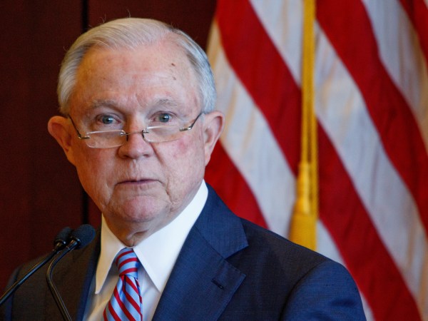 SCRANTON, PA, UNITED STATES - 2018/06/15: Attorney General Jeff Sessions delivers remarks on immigration and law enforcement actions to cadets from Lackwanna College Police Academy. (Photo by Michael Candelori/Pacific Press/LightRocket via Getty Images)