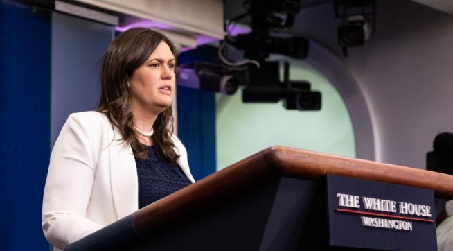 White House Press Secretary Sarah Huckabee Sanders, speaks during a press briefing in the James S. Brady Press Briefing Room of the White House, in Washington, D.C., on Thursday, June 7, 2018.  (Photo by Cheriss May/NurPhoto)