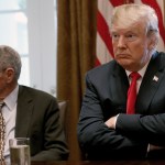 WASHINGTON, DC - JUNE 20:  U.S. President Donald Trump (R) meets with members of the U.S. Congress on immigration in the Cabinet Room of the White House June 20, 2018 in Washington, DC. Trump said he would sign an executive order later today relating to the issue of immigrant children being separated from their parents while being detained. Also pictured is Sen. James Inhofe (L) (R-OK). (Photo by Win McNamee/Getty Images)