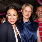NEW YORK, NY - JUNE 26: Progressive challenger Alexandria Ocasio-Cortez is joined by New York gubenatorial candidate Cynthia Nixon at her victory party in the Bronx after upsetting incumbent Democratic Representative Joseph Crowly on June 26, 2018 in New York City. (Photo by Scott Heins/Getty Images)