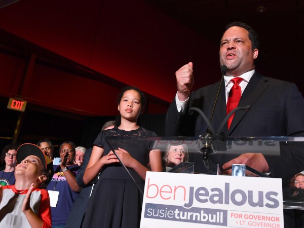 BALTIMORE, MD - JUNE 26:Ben Jealous wins the Democratic primary for Maryland Governor and addresses the crowd gathered at the Reginald F. Lewis Museum of Maryland African-American History & Culture June 26, 2018 in Baltimore, MD. Jealous is the former National President and CEO of the NAACP. (Photo by Katherine Frey/The Washington Post)