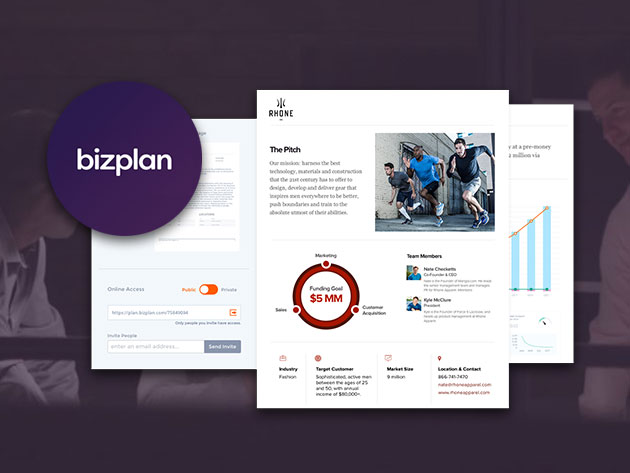 Bizplan’s software helps you create a pitch for your idea, set goals, track your progress and more.