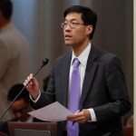 State Sen. Richard Pan, D-Elk Grove, urged lawmakers to approve his measure that would ban smoking within 250 feet of youth sporting events, Thursday, May 26, 2016, in Sacramento, Calif. The bill, SB977, proposed by 8th grade students at an Elk Grove school, was approved by a 32-5 vote and sent to the Assembly.(AP Photo/Rich Pedroncelli)