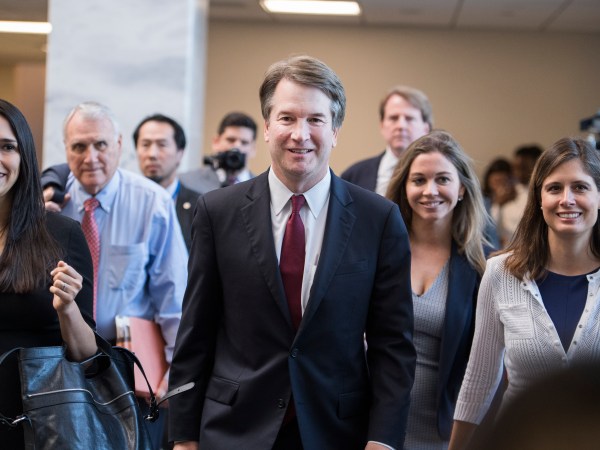 UNITED STATES - JULY 19: Supreme Court nominee Brett Kavanaugh, makes his way to a meeting with Sen. Dean Heller, R-Nev., in Hart Building on July 19, 2018. (Photo By Tom Williams/CQ Roll Call)